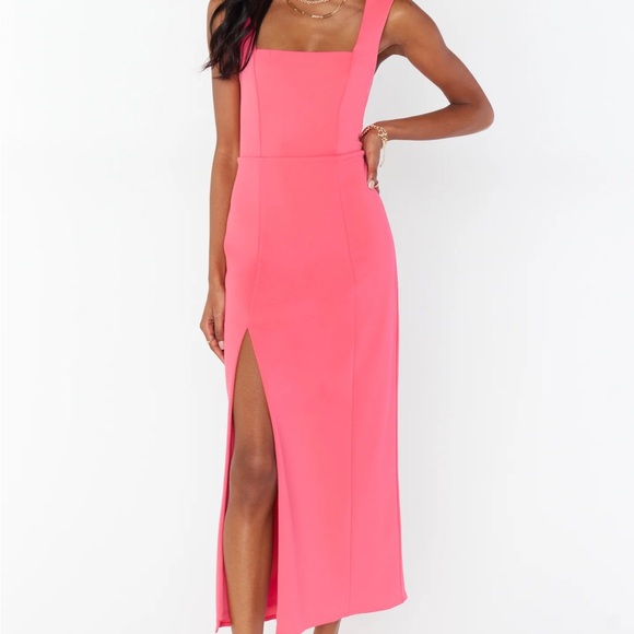 floral blush midi dress Blush Pink Floral Puff Sleeve Midi Dress